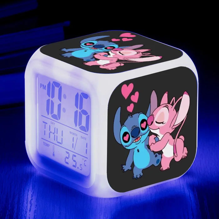 Stitch LED Alarm Clock – Color-Changing Night Light for Lilo & Stitch Fans! 💤