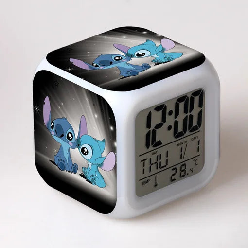 Stitch LED Alarm Clock – Color-Changing Night Light for Lilo & Stitch Fans! 💤