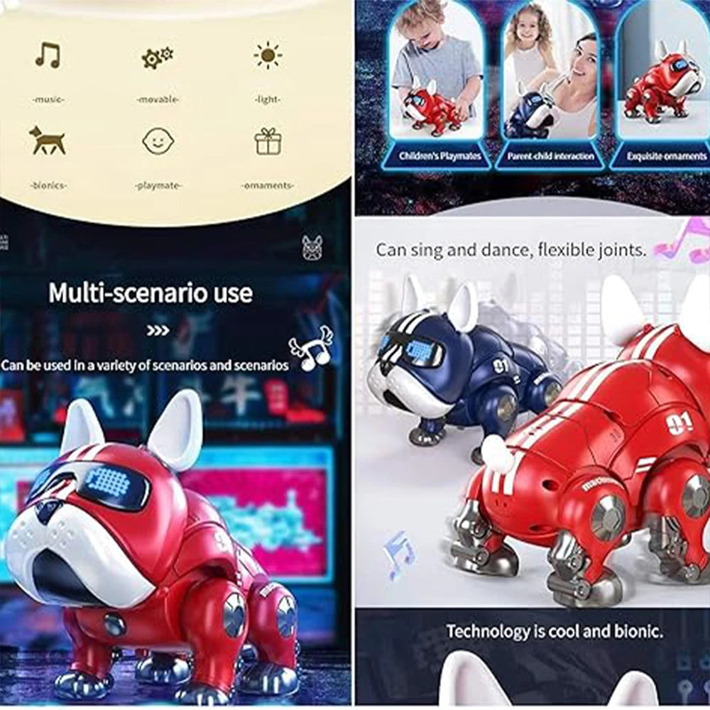 🐶 V01  Bull Dog Violent Dog – Interactive Dog that’s Intelligent & Plays Music Robot Dog Toy 🎶🤖