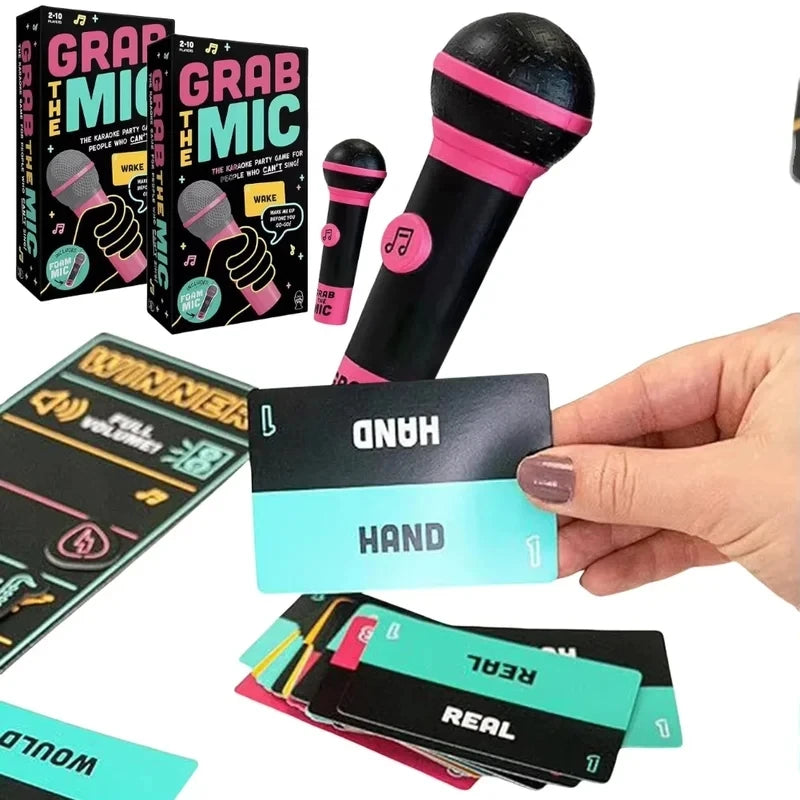 Family Karaoke Game - Grab the Mic Multiplayer with Lyric Cards