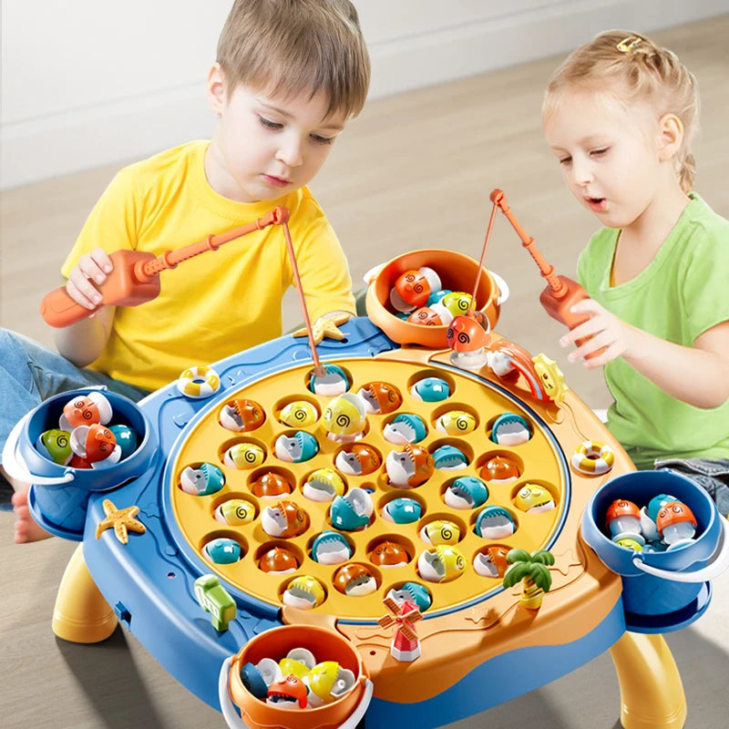 👨‍👩‍👧‍👦 Kids Magnetic Fishing Play for Children Electric Fishing Toy 🎵