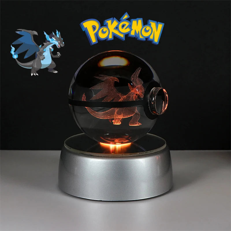 ✨ Pokémon 3D Crystal Ball Figure with LED Light Base 🐾🔮