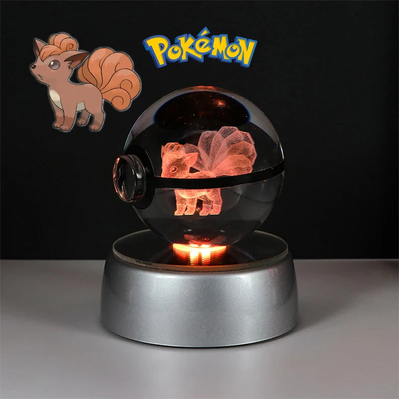 ✨ Pokémon 3D Crystal Ball Figure with LED Light Base 🐾🔮