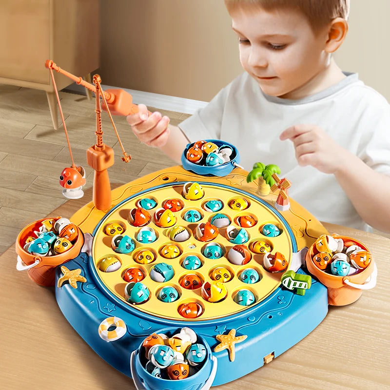 👨‍👩‍👧‍👦 Kids Magnetic Fishing Play for Children Electric Fishing Toy 🎵