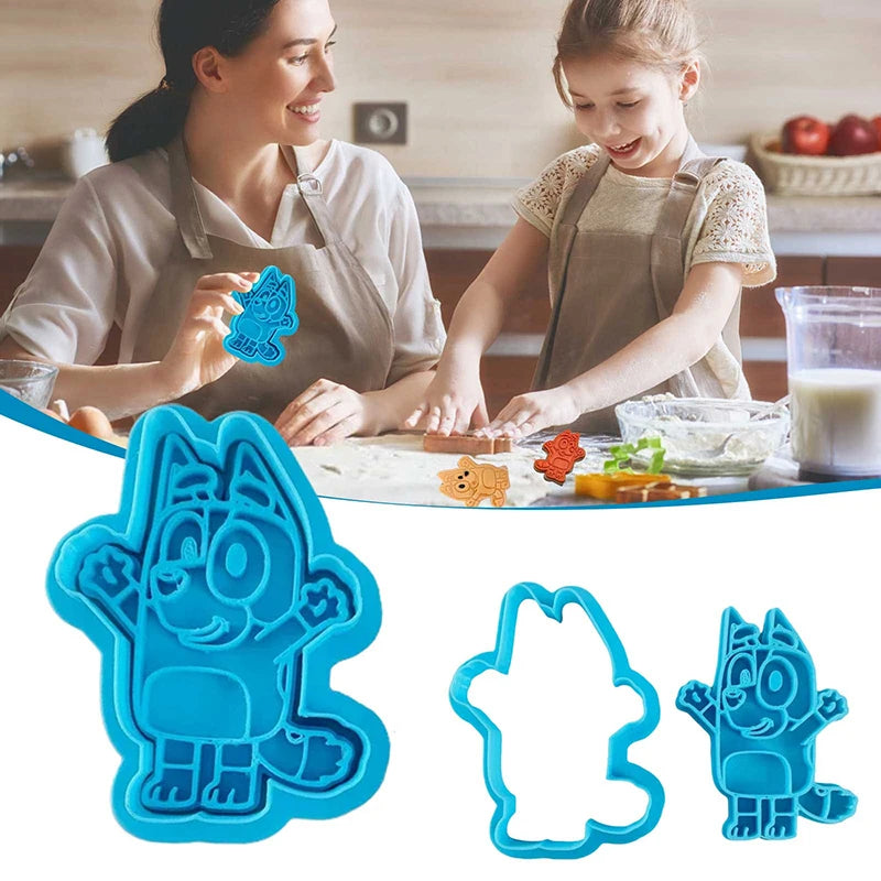 Bluey Bingo Cartoon Cute Little Creative Cake Mold BlueyHigh-Quality Plastic Biscuit Cookie Mold