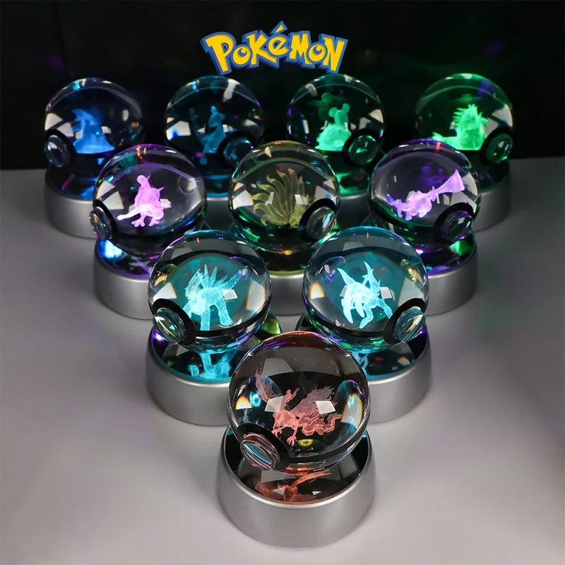 ✨ Pokémon 3D Crystal Ball Figure with LED Light Base 🐾🔮