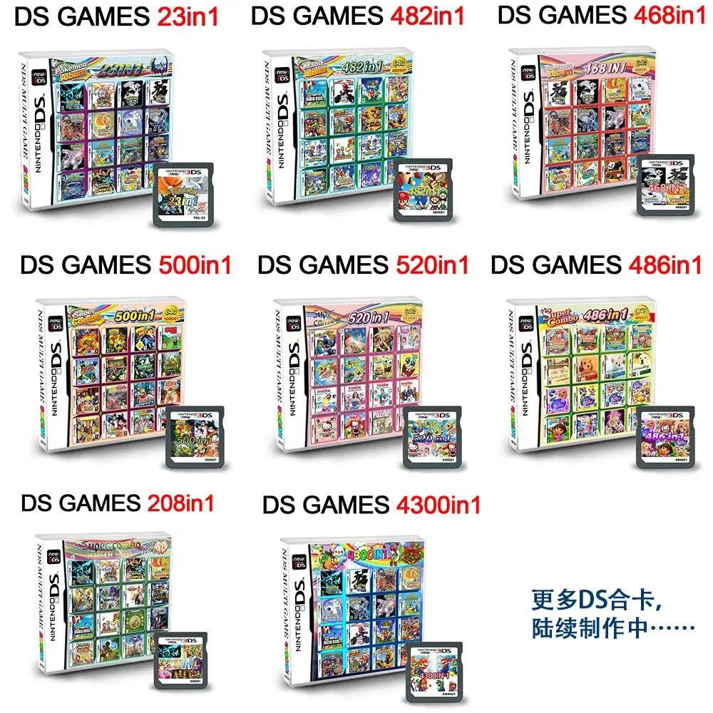 4300in1 NDS Game Cassette Mario DS Handheld Game Console V2 New Edition Classic Games Collection NDS Game Combo Cards Toy Gift