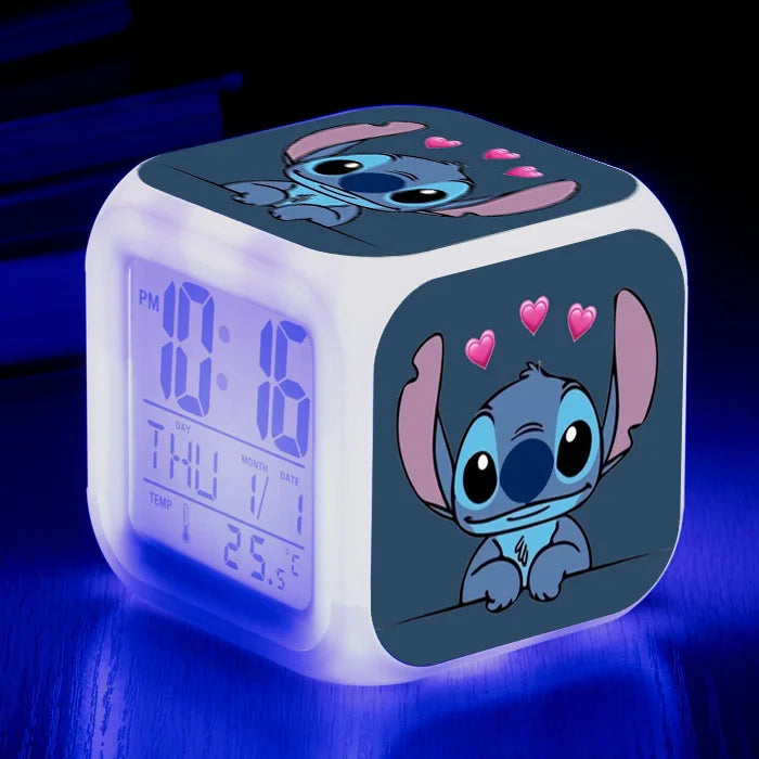 Stitch LED Alarm Clock – Color-Changing Night Light for Lilo & Stitch Fans! 💤