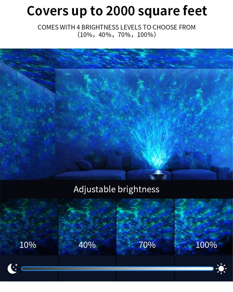 🌌 LED Starry Galaxy Projector Night Light – Bluetooth Music Player 🎶✨