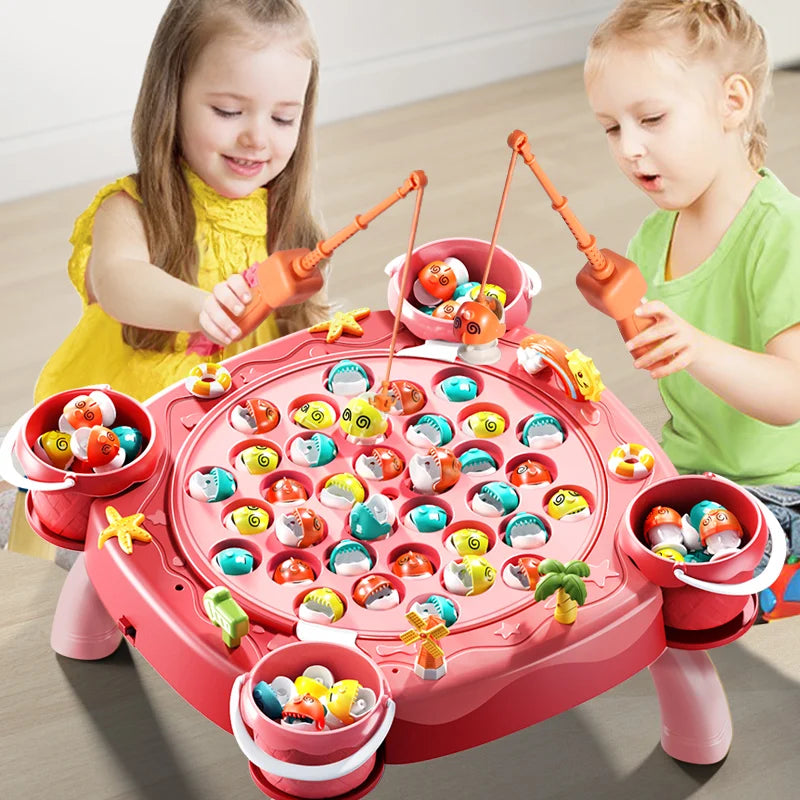👨‍👩‍👧‍👦 Kids Magnetic Fishing Play for Children Electric Fishing Toy 🎵
