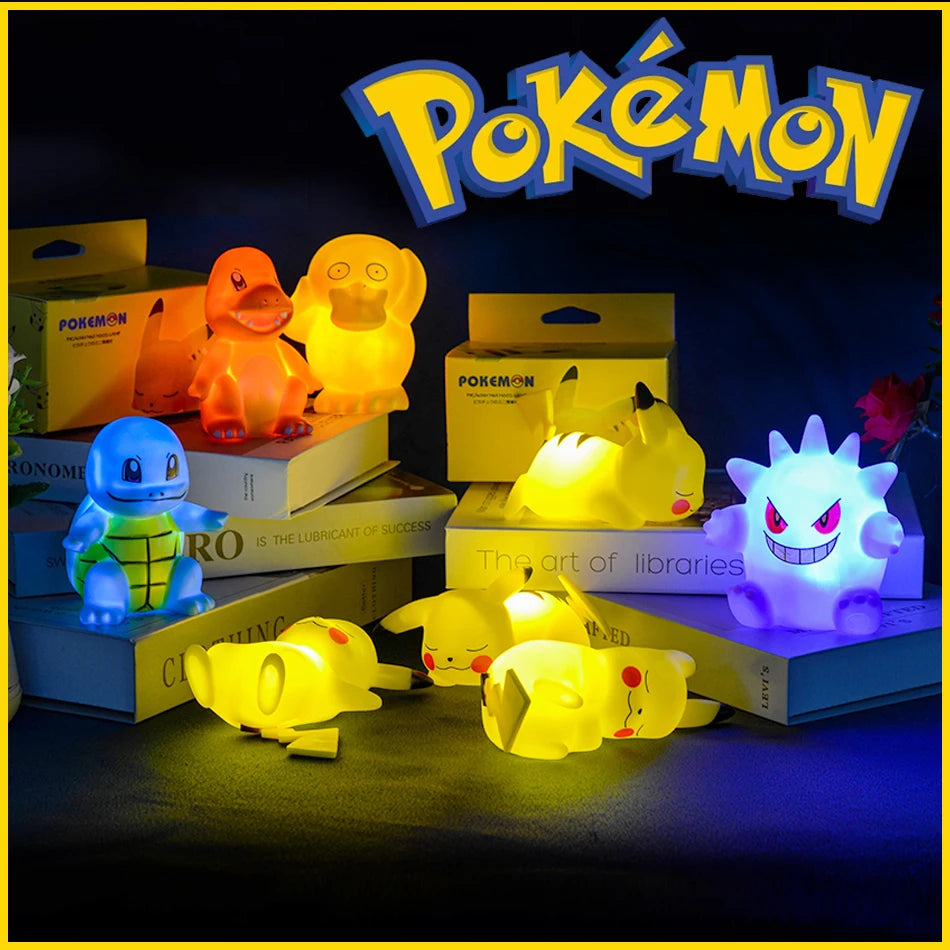 🃏 12cm Pokemon Pikachu Night Light Glowing Pokémon Pikachu Bedside Lamp