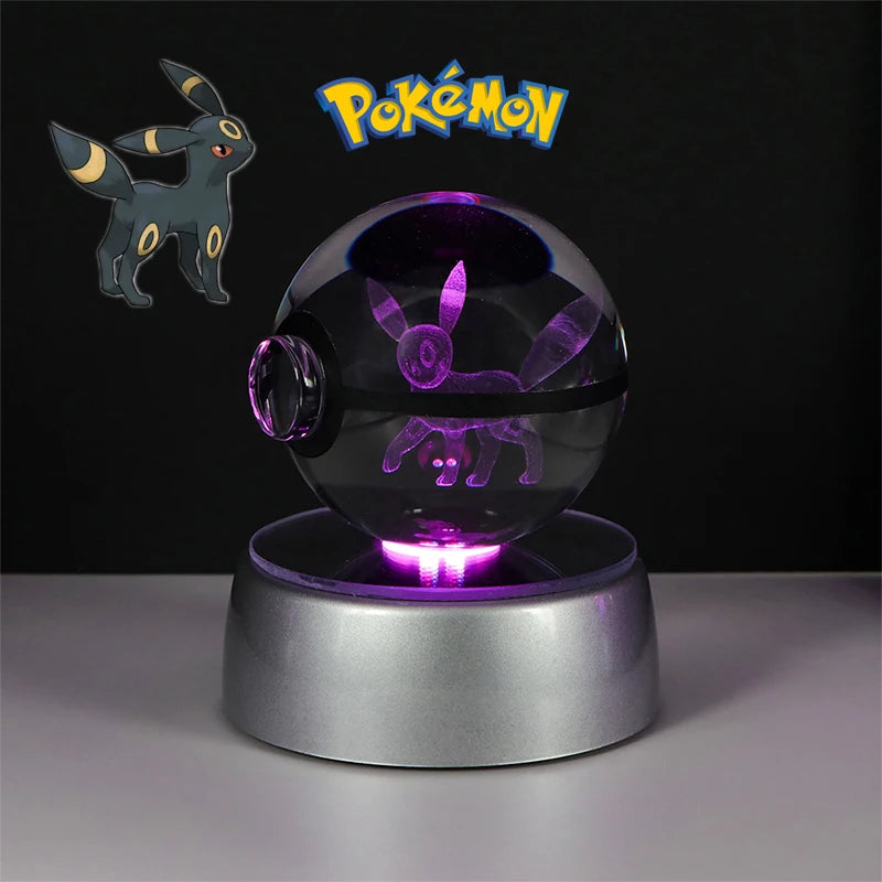 ✨ Pokémon 3D Crystal Ball Figure with LED Light Base 🐾🔮
