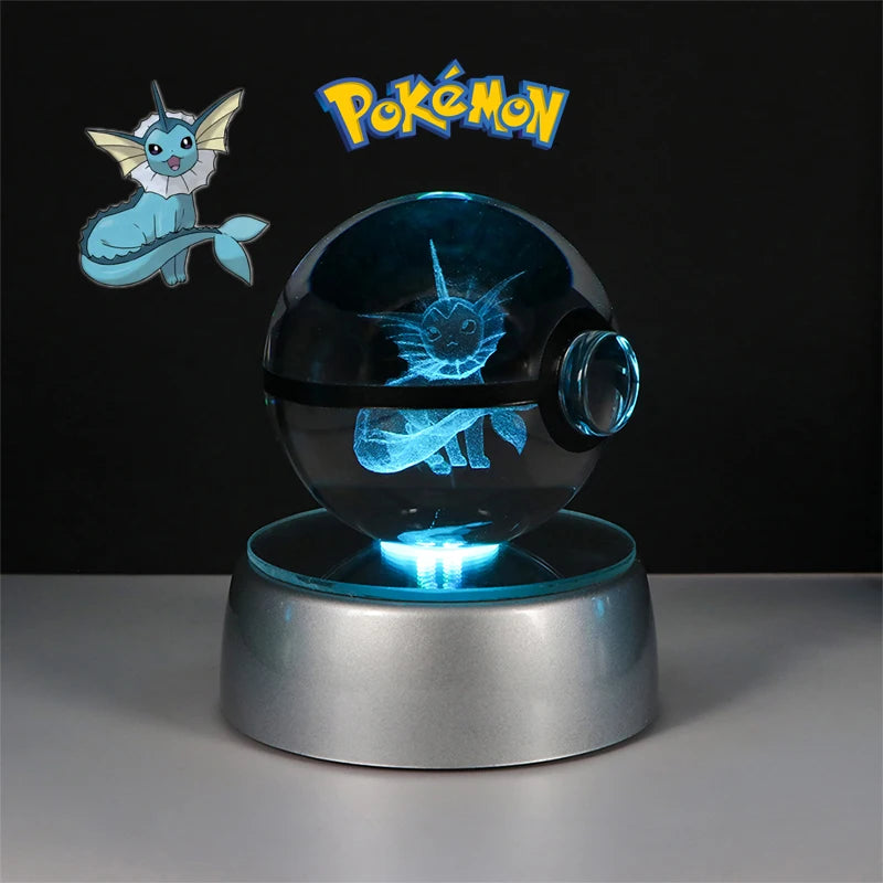 ✨ Pokémon 3D Crystal Ball Figure with LED Light Base 🐾🔮