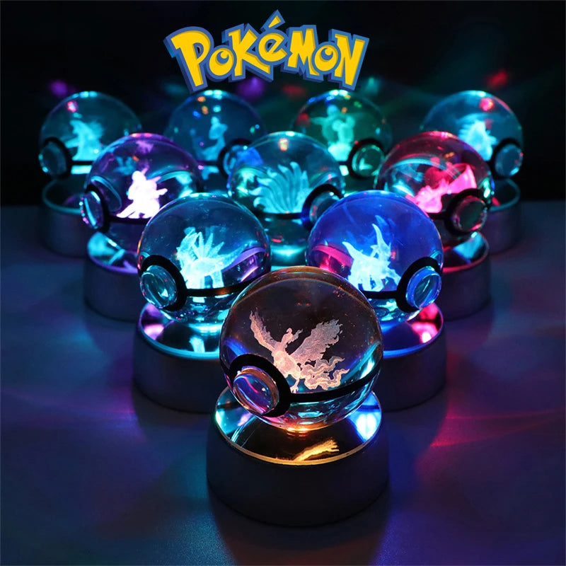✨ Pokémon 3D Crystal Ball Figure with LED Light Base 🐾🔮