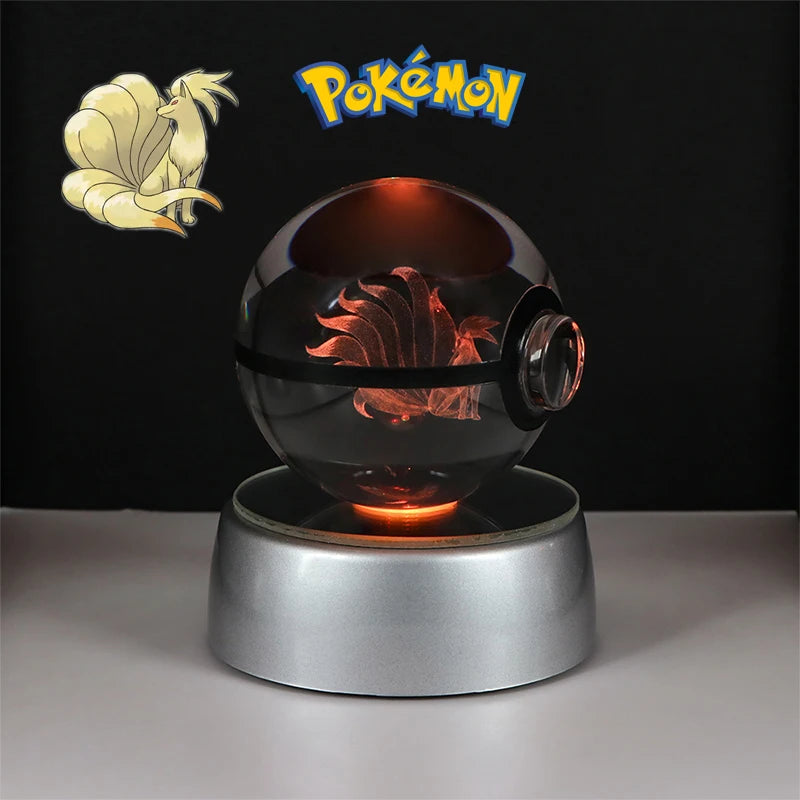 ✨ Pokémon 3D Crystal Ball Figure with LED Light Base 🐾🔮