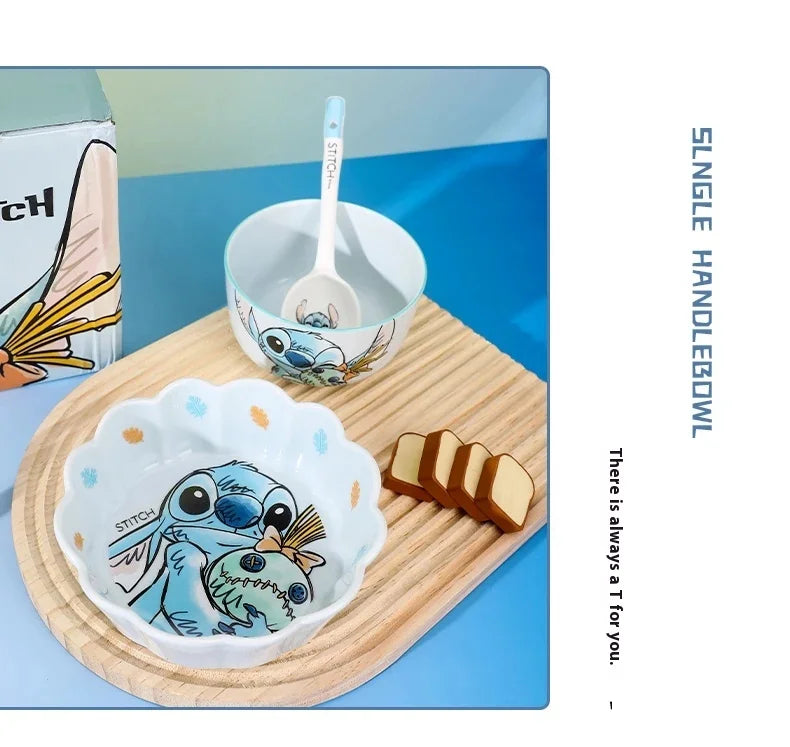 Stitch Dinnerware Set Salad Bowl & Dinner Plates