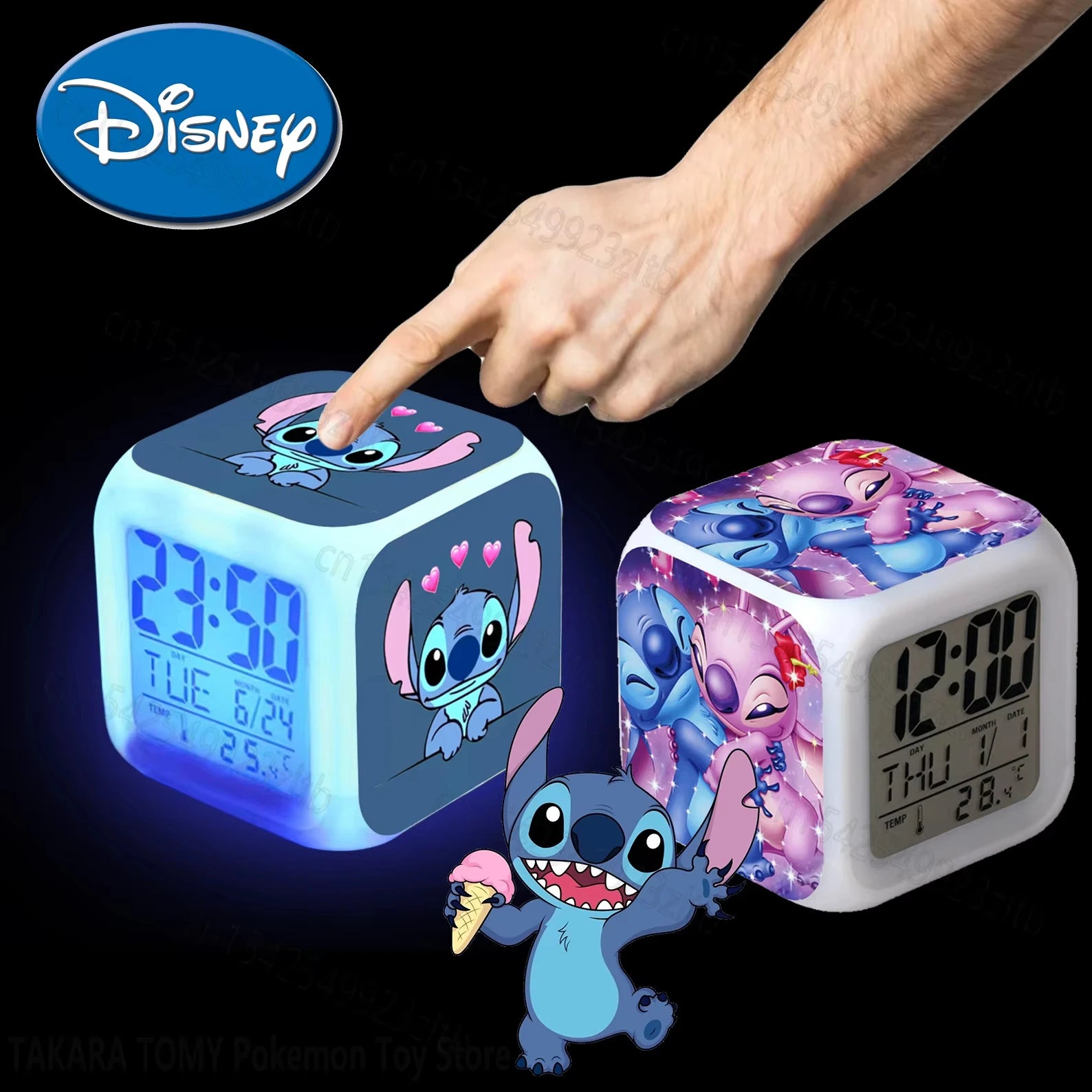 Stitch LED Alarm Clock – Color-Changing Night Light for Lilo & Stitch Fans! 💤