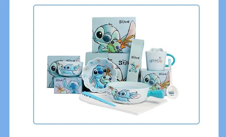 Stitch Dinnerware Set Salad Bowl & Dinner Plates