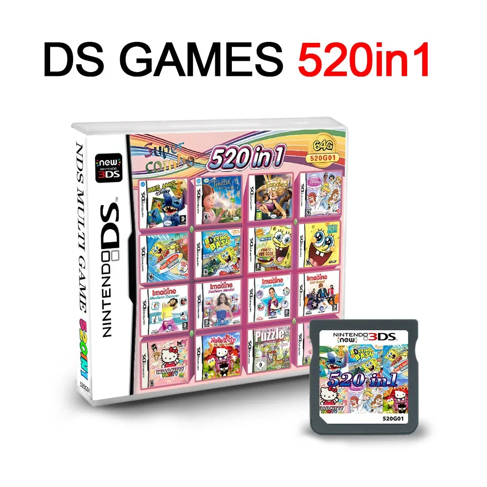 4300in1 NDS Game Cassette Mario DS Handheld Game Console V2 New Edition Classic Games Collection NDS Game Combo Cards Toy Gift