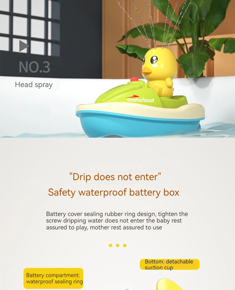 Cute Duck Electric Water Spray Bathroom Toys Baby Bath And Shower Bathtubs I
