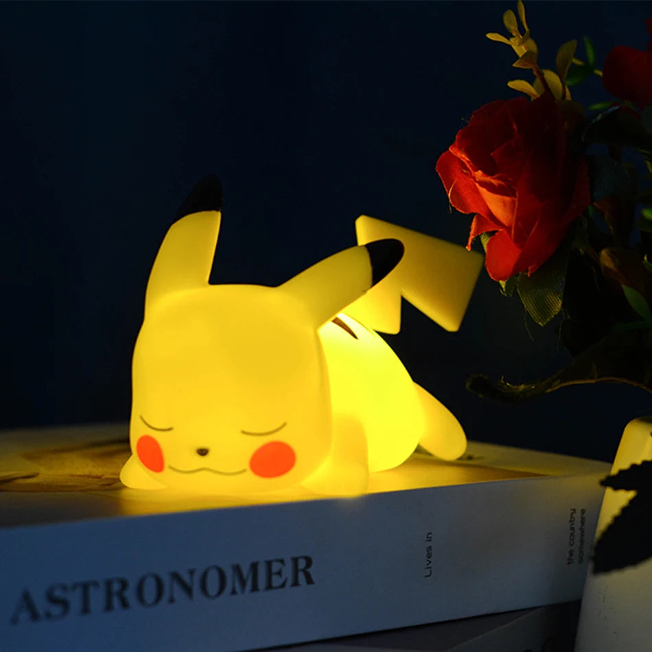 🃏 12cm Pokemon Pikachu Night Light Glowing Pokémon Pikachu Bedside Lamp