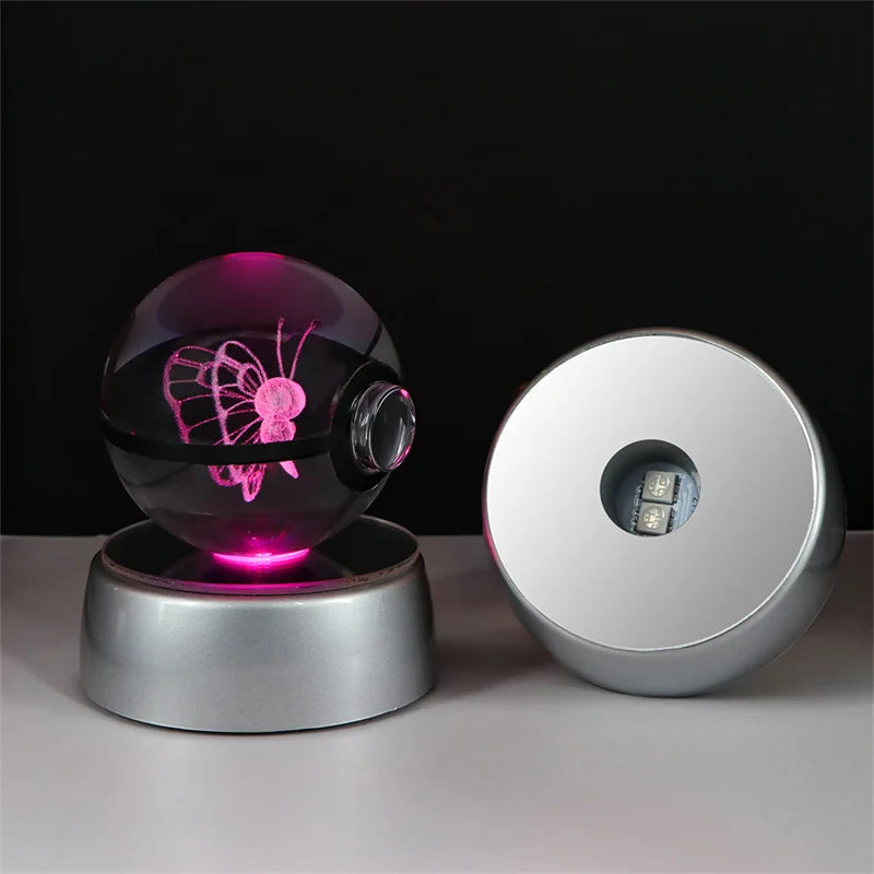✨ Pokémon 3D Crystal Ball Figure with LED Light Base 🐾🔮