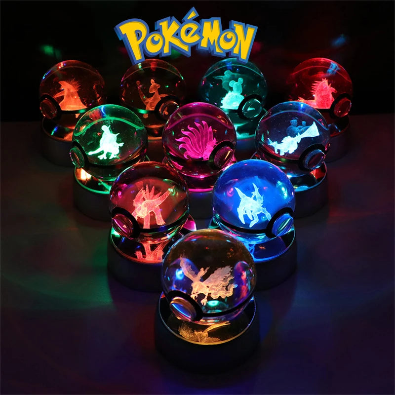 ✨ Pokémon 3D Crystal Ball Figure with LED Light Base 🐾🔮