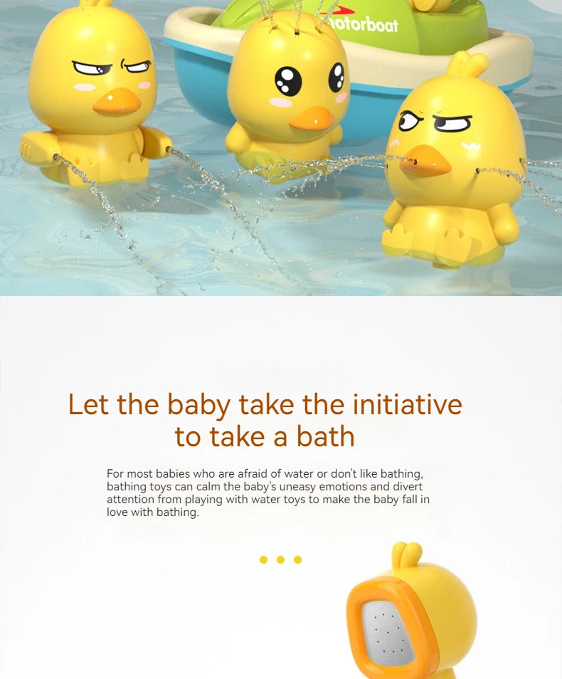 Cute Duck Electric Water Spray Bathroom Toys Baby Bath And Shower Bathtubs I