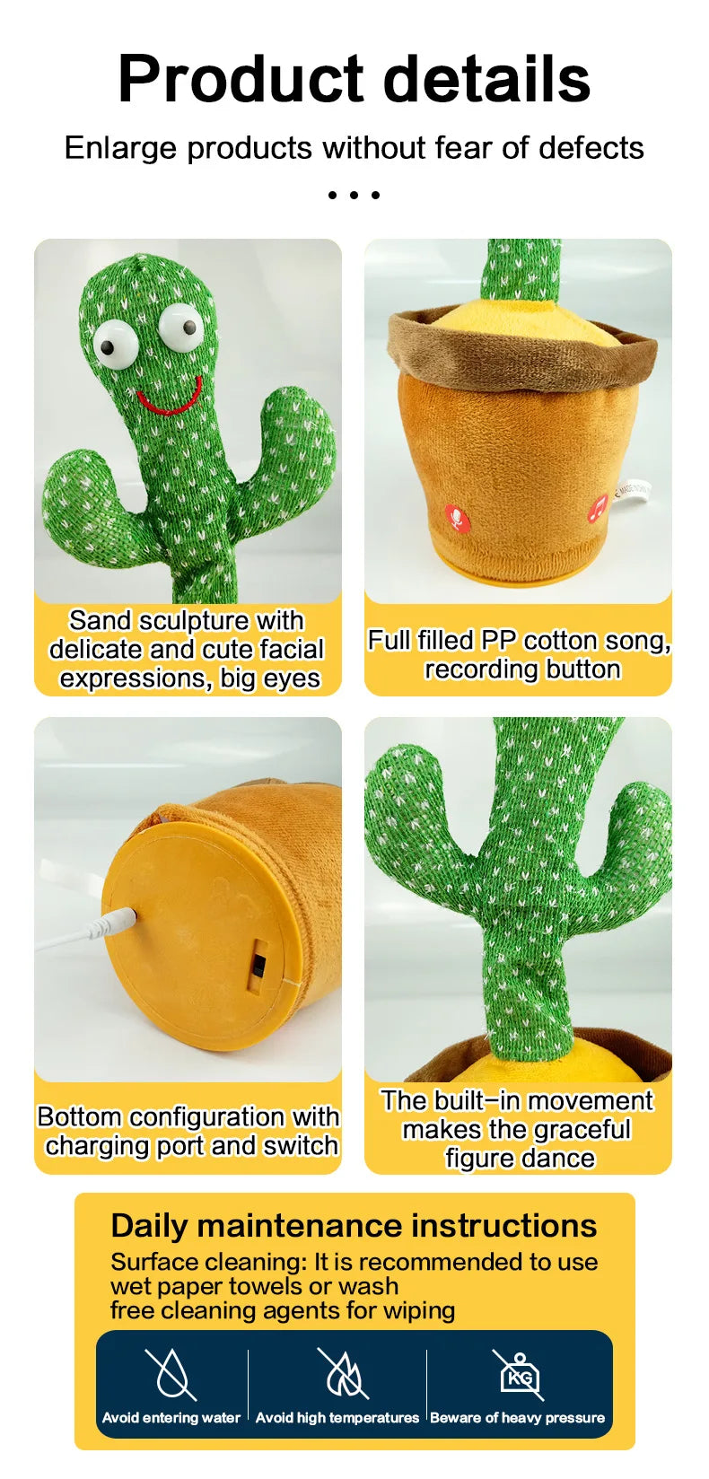 🕺🎤 Dancing & Talking Cactus Toy – The Ultimate Fun Companion!