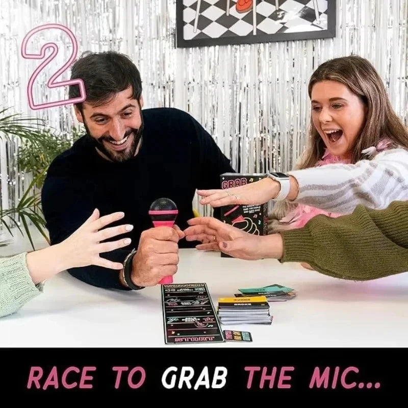 Family Karaoke Game - Grab the Mic Multiplayer with Lyric Cards
