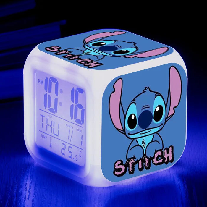 Stitch LED Alarm Clock – Color-Changing Night Light for Lilo & Stitch Fans! 💤