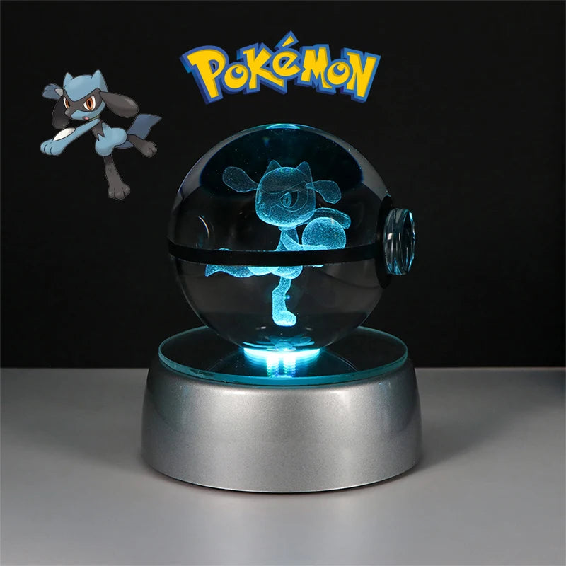 ✨ Pokémon 3D Crystal Ball Figure with LED Light Base 🐾🔮
