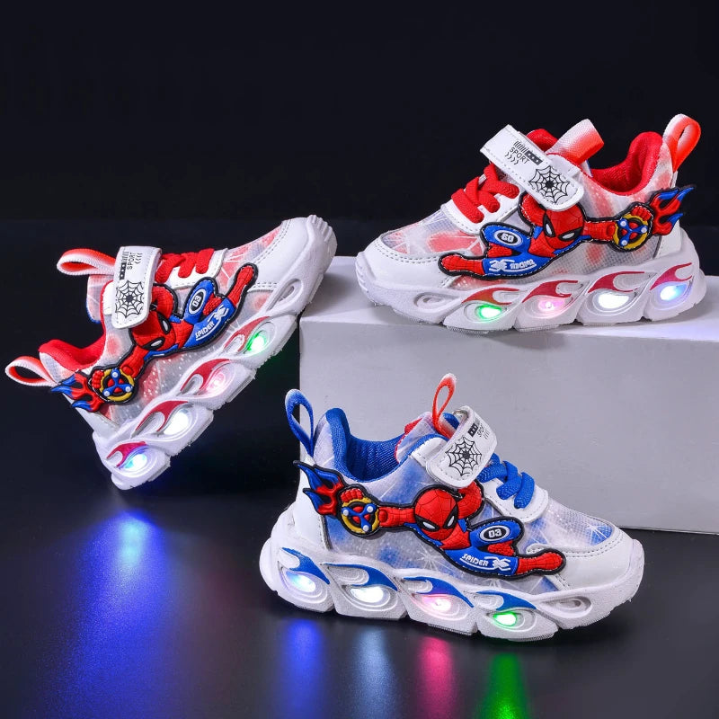 🕷️ Spiderman Baby Boys LED Sneakers – Light-Up Fun for Little Feet! 👶