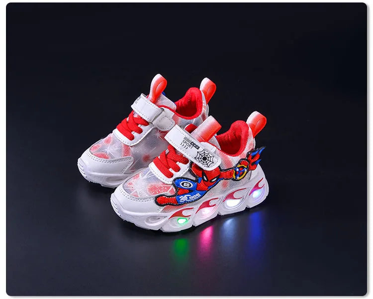 🕷️ Spiderman Baby Boys LED Sneakers – Light-Up Fun for Little Feet! 👶