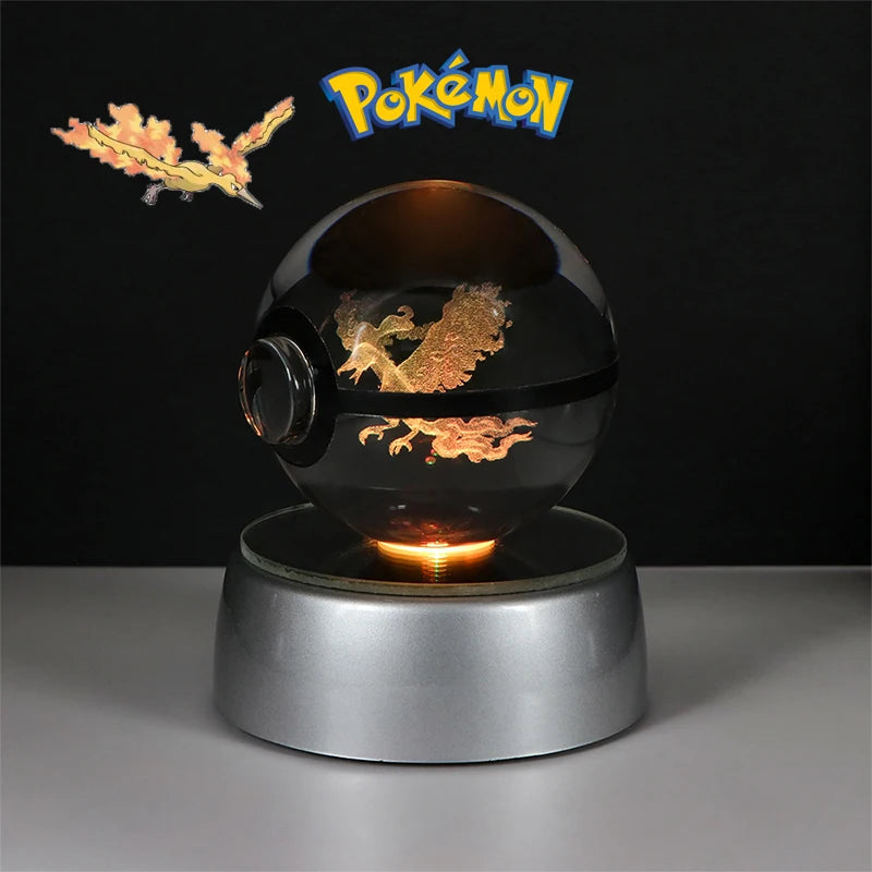 ✨ Pokémon 3D Crystal Ball Figure with LED Light Base 🐾🔮
