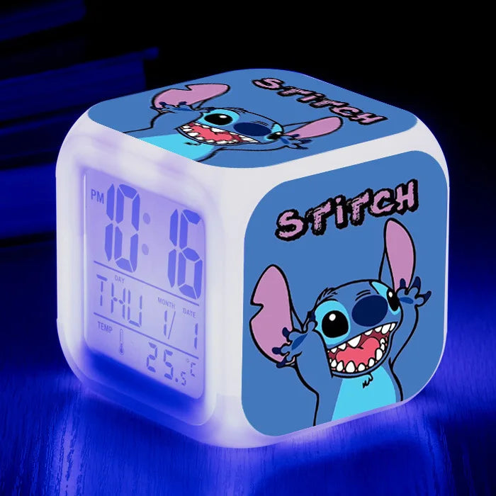 Stitch LED Alarm Clock – Color-Changing Night Light for Lilo & Stitch Fans! 💤
