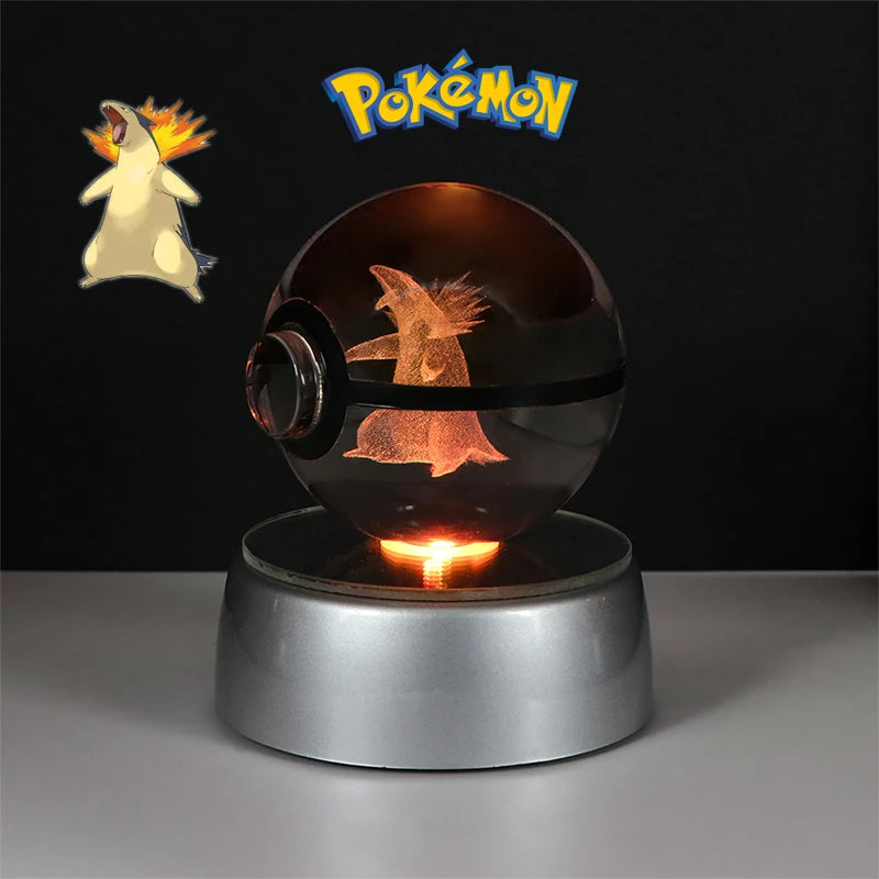 ✨ Pokémon 3D Crystal Ball Figure with LED Light Base 🐾🔮