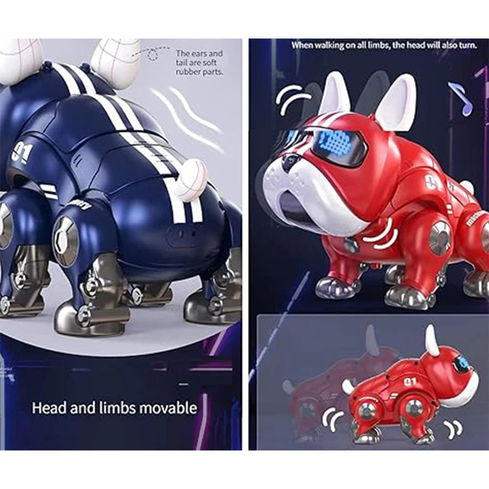 🐶 V01  Bull Dog Violent Dog – Interactive Dog that’s Intelligent & Plays Music Robot Dog Toy 🎶🤖