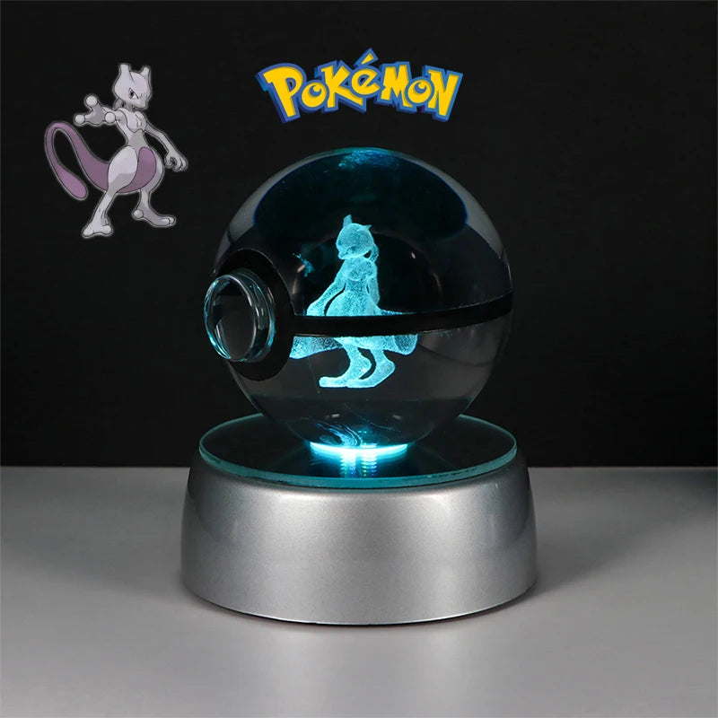 ✨ Pokémon 3D Crystal Ball Figure with LED Light Base 🐾🔮