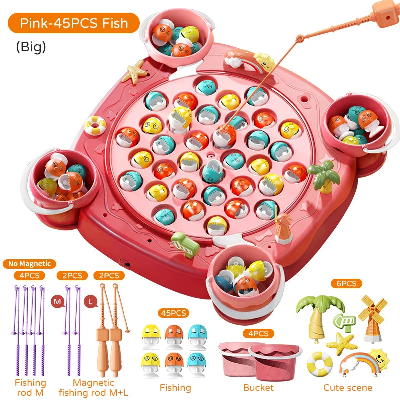 👨‍👩‍👧‍👦 Kids Magnetic Fishing Play for Children Electric Fishing Toy 🎵