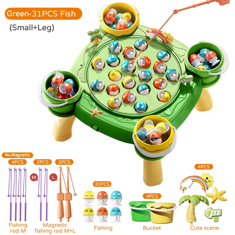 👨‍👩‍👧‍👦 Kids Magnetic Fishing Play for Children Electric Fishing Toy 🎵