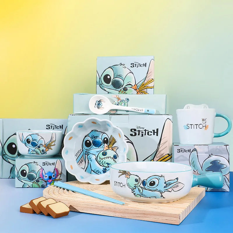 Stitch Dinnerware Set Salad Bowl & Dinner Plates