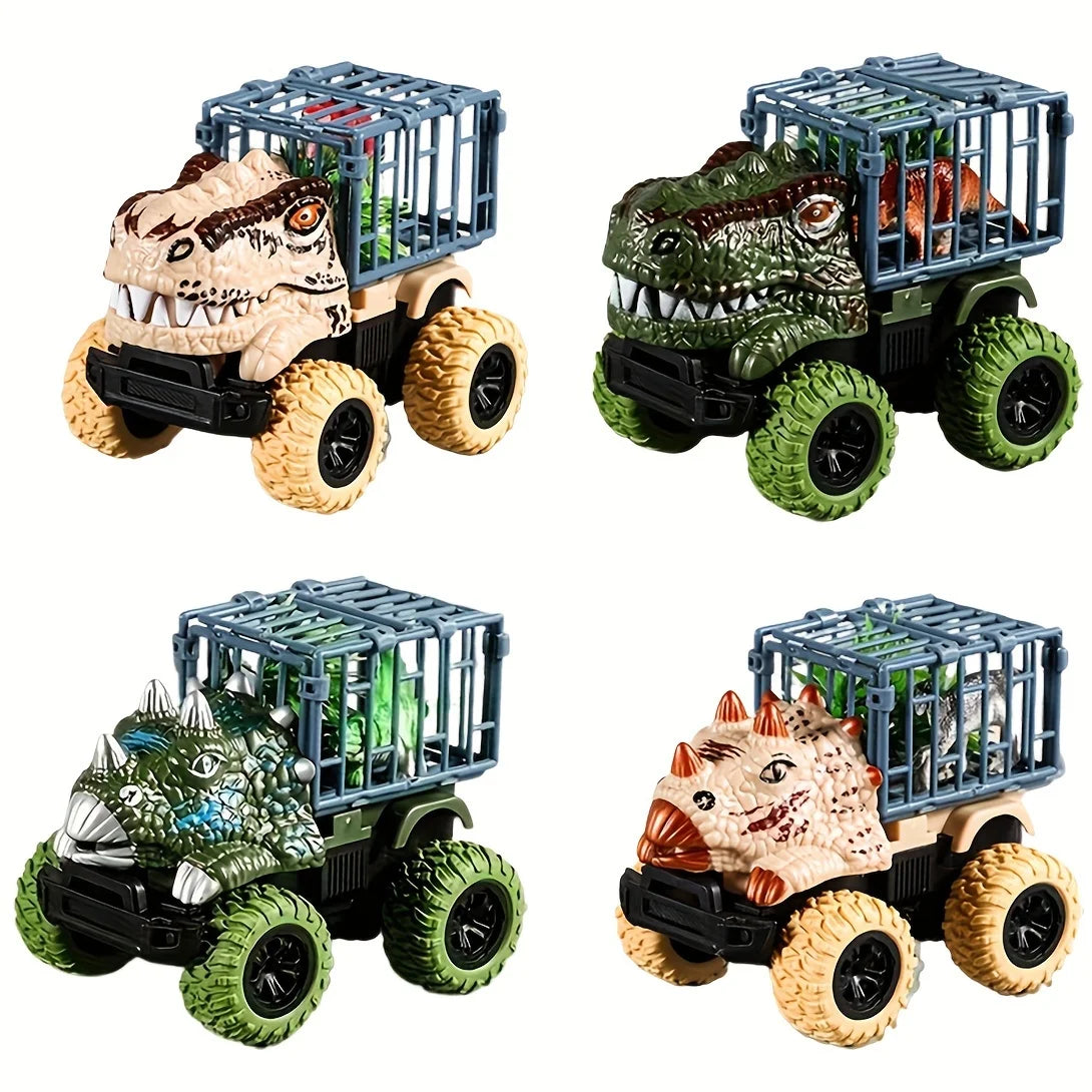 🦖 Pull Back Dinosaur Transport Truck Toy – T-Rex Dino Monster Adventure!