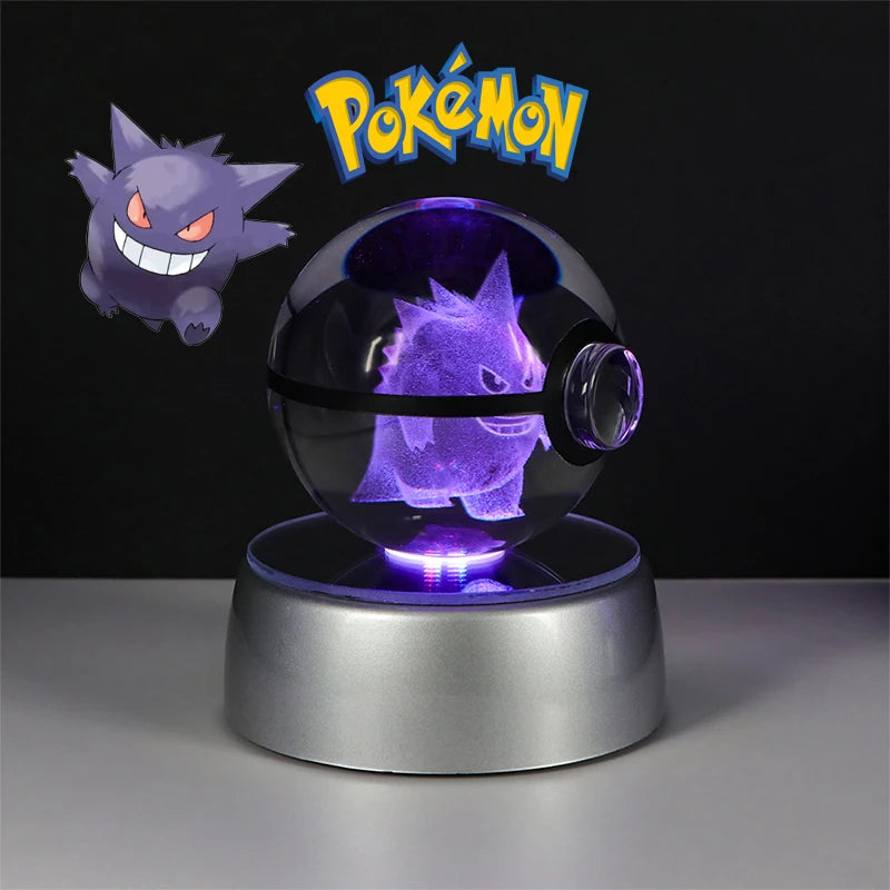 ✨ Pokémon 3D Crystal Ball Figure with LED Light Base 🐾🔮
