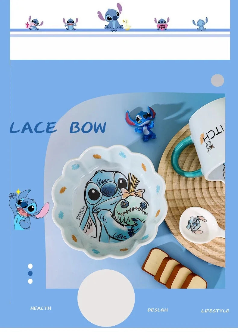 Stitch Dinnerware Set Salad Bowl & Dinner Plates