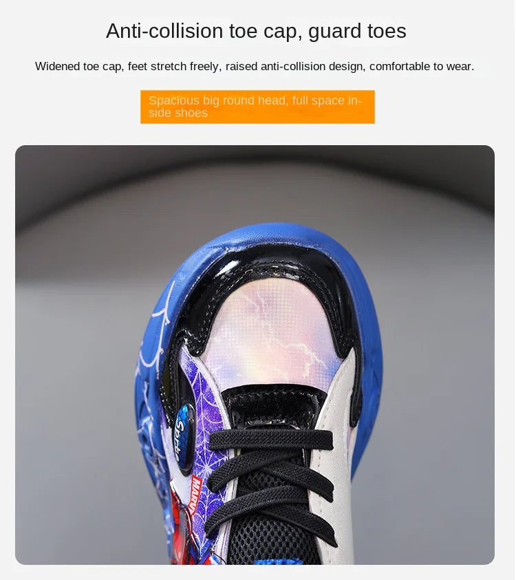 🕷️ Disney Spider-Man LED Sneakers – Light-Up Fun for Little Superheroes! ⚡