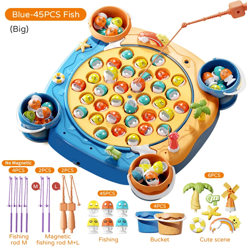 👨‍👩‍👧‍👦 Kids Magnetic Fishing Play for Children Electric Fishing Toy 🎵