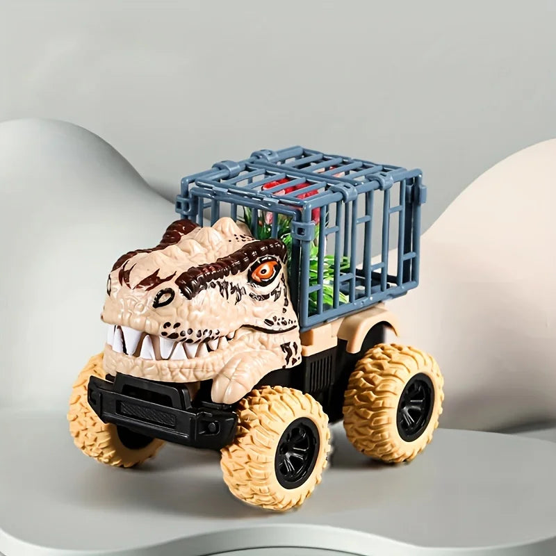 🦖 Pull Back Dinosaur Transport Truck Toy – T-Rex Dino Monster Adventure!