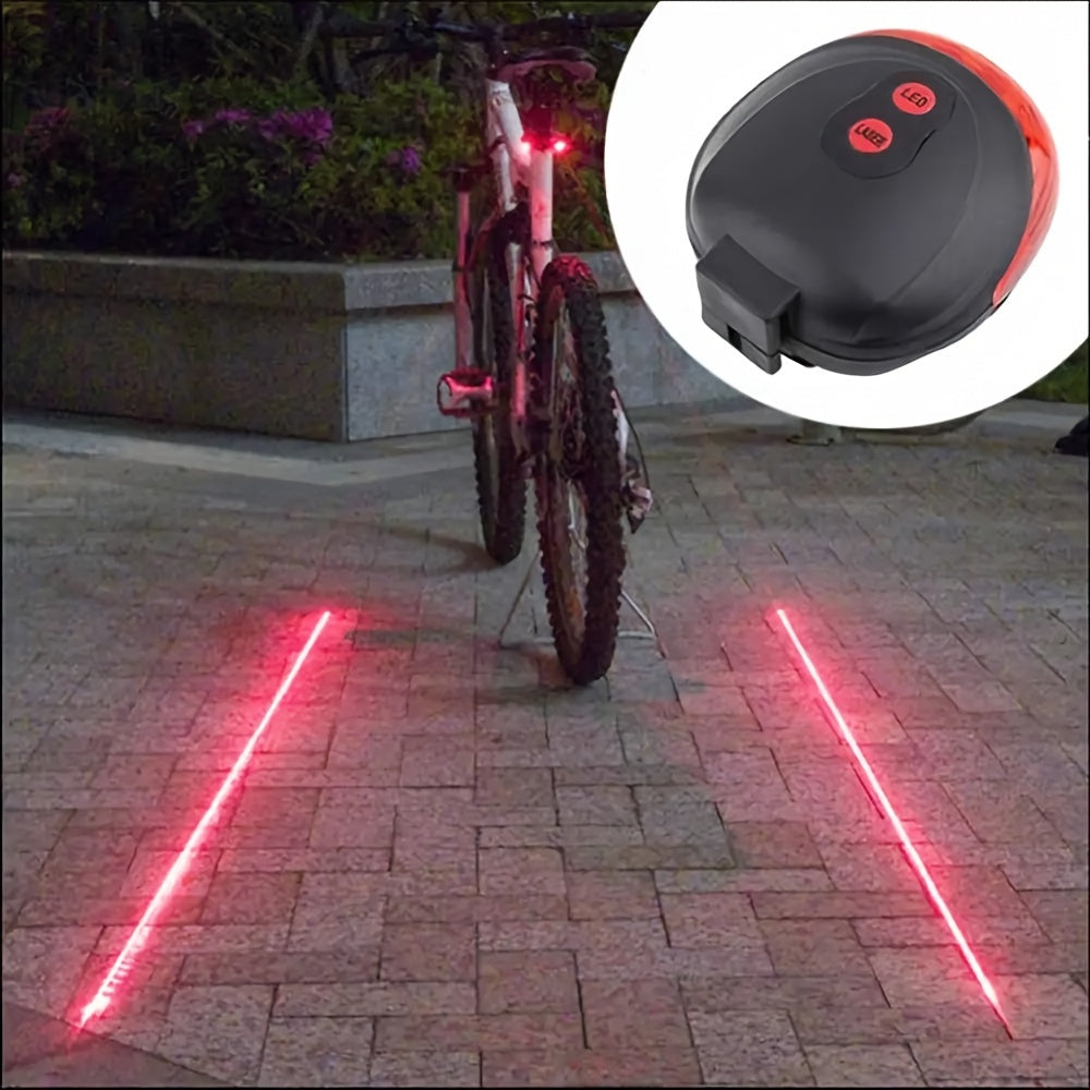 🚴 LED Bicycle Tail Light with 5 LEDs & 2 Laser Beams – Ride Safely, Shine Bright!