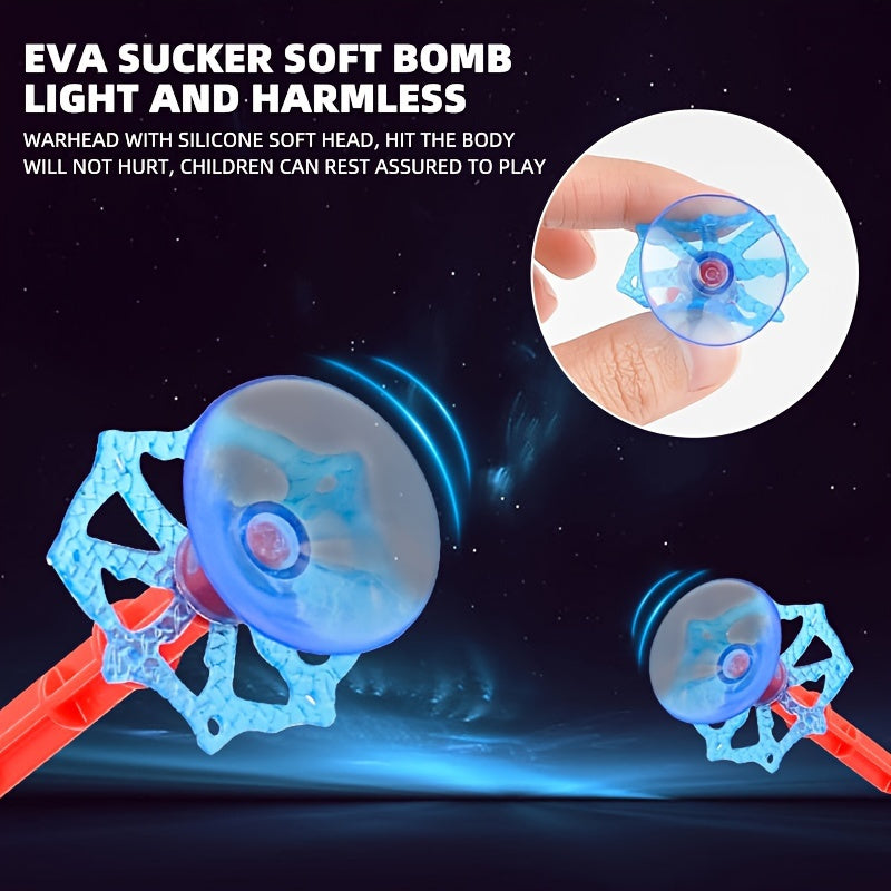1 Spider Launcher Set, 3 Bullets, 2 Wristbands + Gloves + Thread.